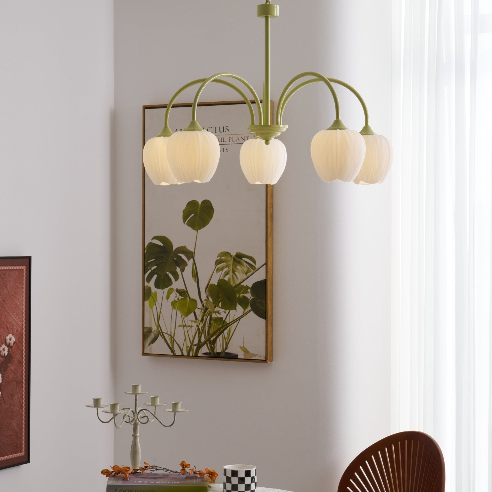 Tulip Matcha Ceiling Suspension Lighting Lobby