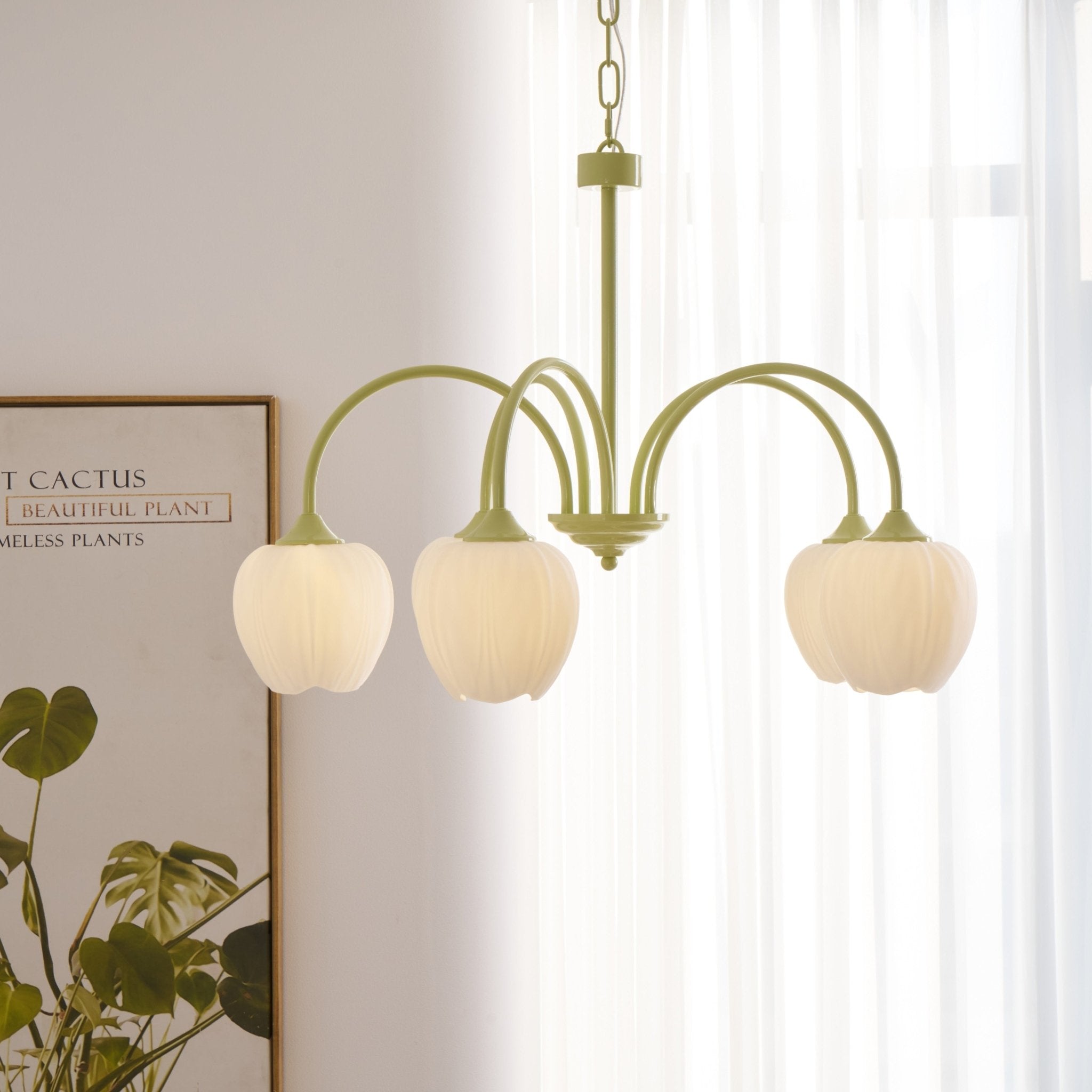 Tulip Matcha Ceiling Suspension Lighting Lobby