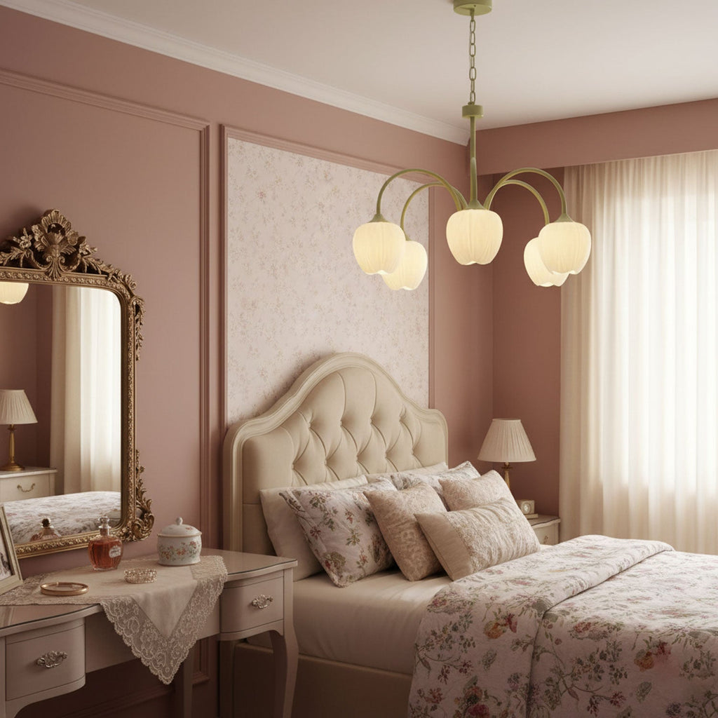 Tulip Matcha Ceiling Suspension Lighting Lobby