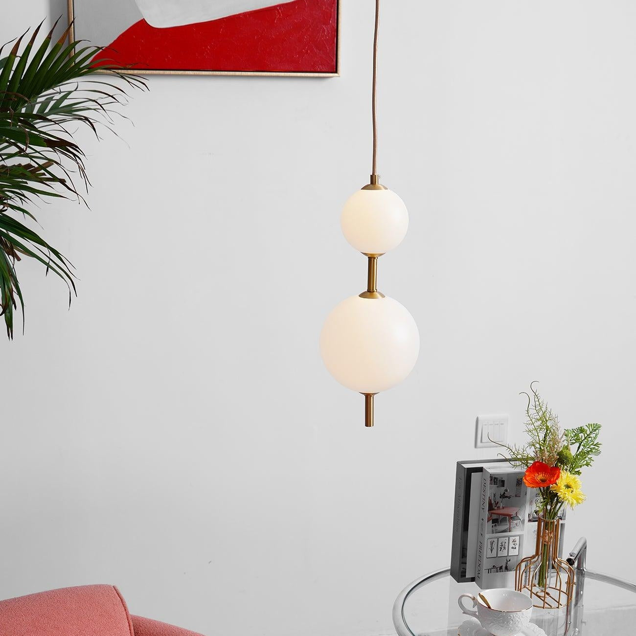 Vertical Sphere Ceiling Suspension Lamp Lighting Lobby