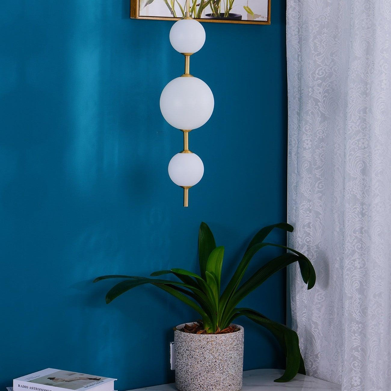 Vertical Sphere Ceiling Suspension Lamp Lighting Lobby