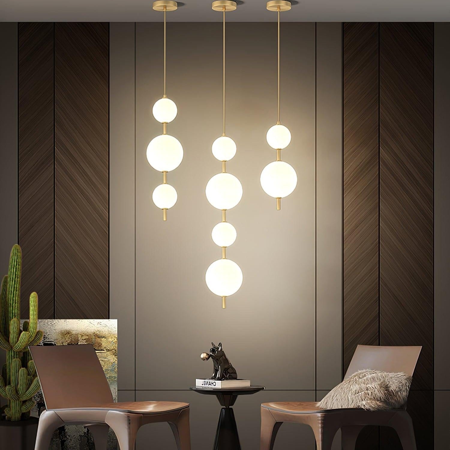 Vertical Sphere Ceiling Suspension Lamp Lighting Lobby