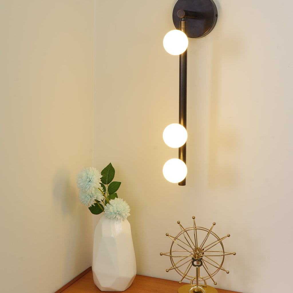 Wall Lamp With Brass Glass Tube Lighting Lobby