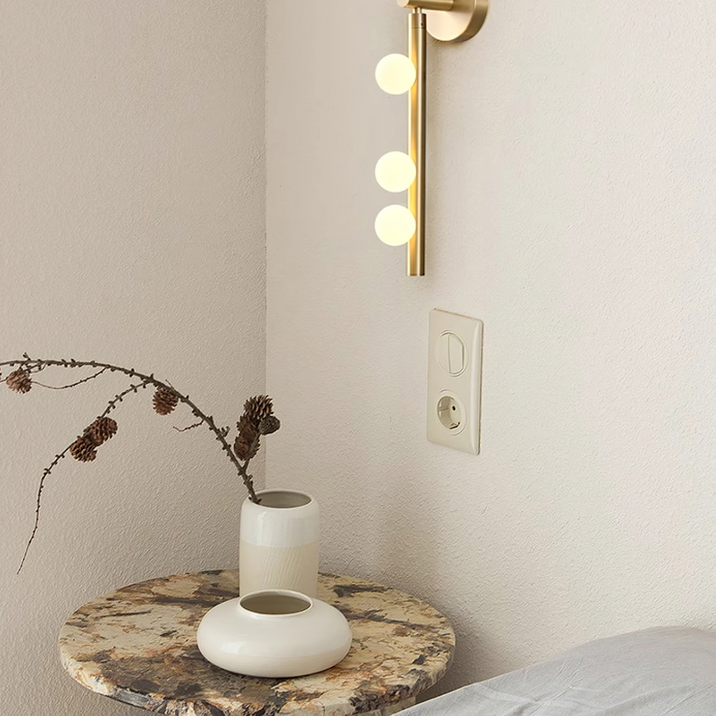 Wall Lamp With Brass Glass Tube Lighting Lobby