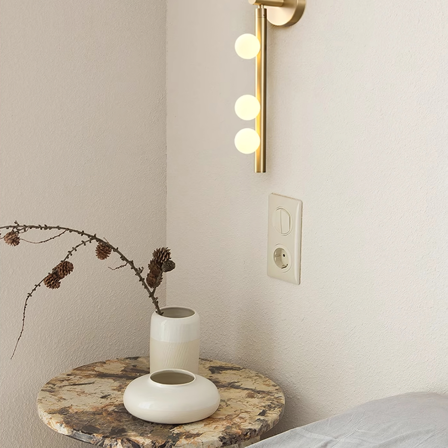 Wall Lamp With Brass Glass Tube Lighting Lobby