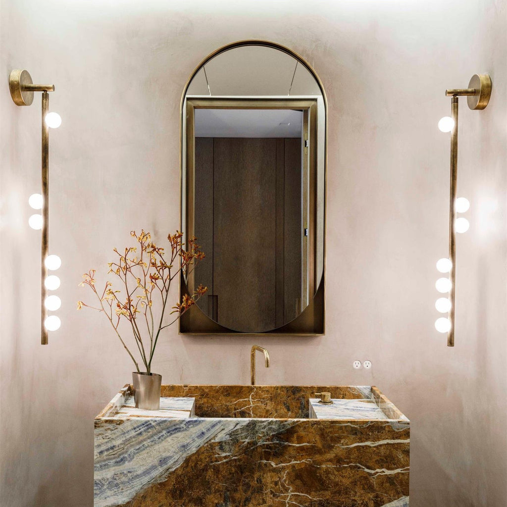 Wall Lamp With Brass Glass Tube Lighting Lobby