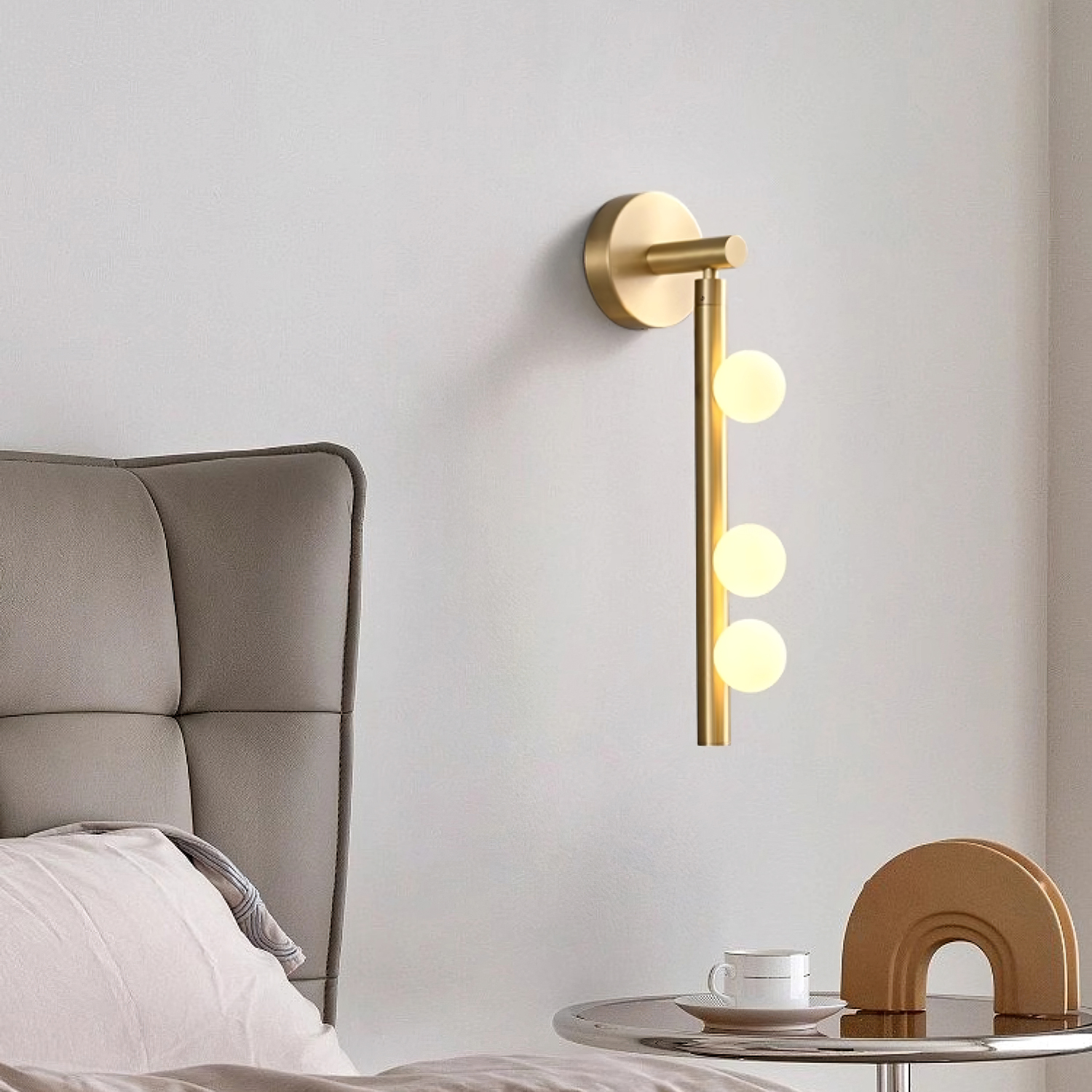 Wall Lamp With Brass Glass Tube Lighting Lobby