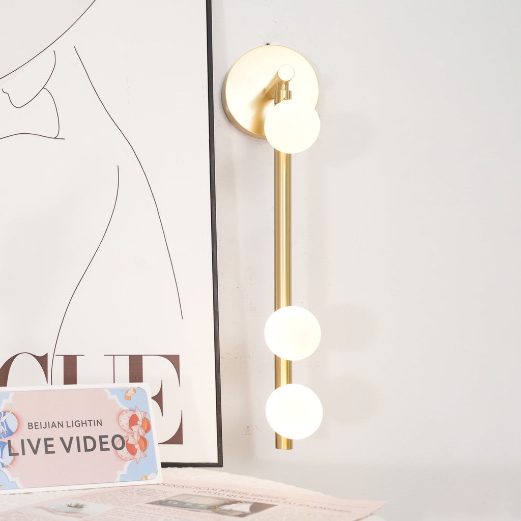 Wall Lamp With Brass Glass Tube Lighting Lobby