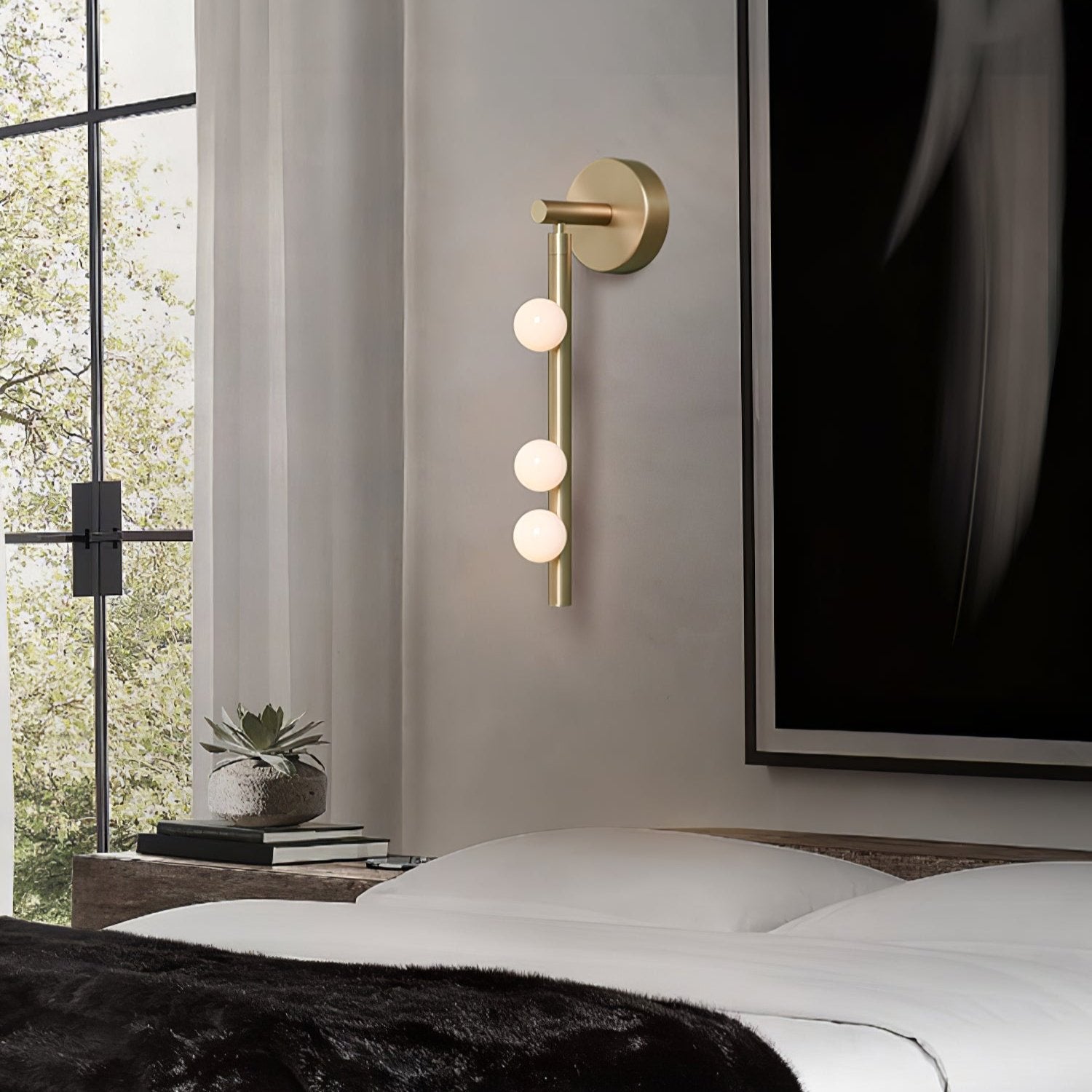 Wall Lamp With Brass Glass Tube Lighting Lobby