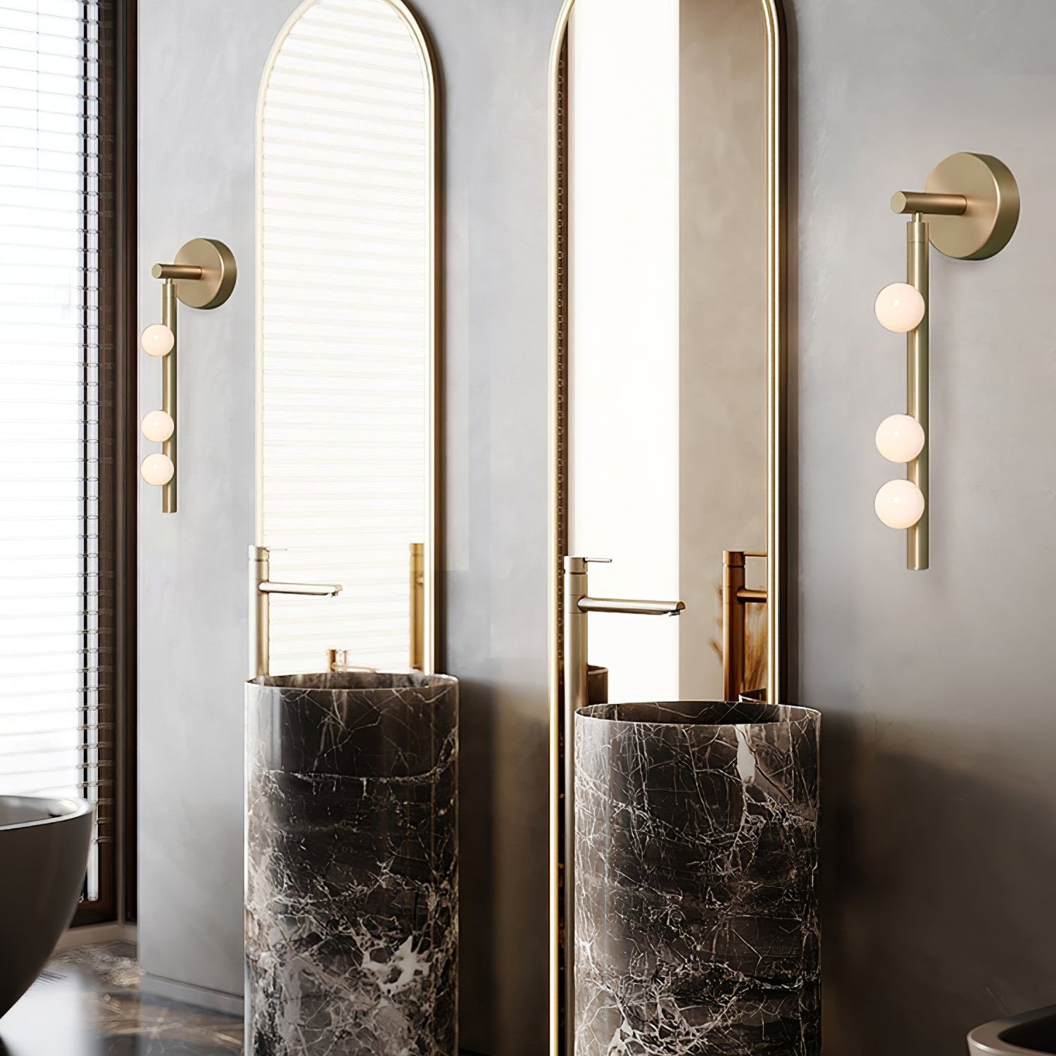 Wall Lamp With Brass Glass Tube Lighting Lobby
