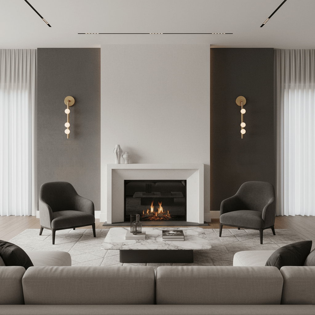 Wall Lamp With Brass Glass Tube Lighting Lobby