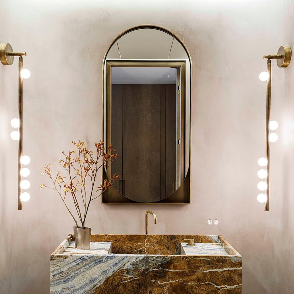 Wall Lamp With Brass Glass Tube Lighting Lobby