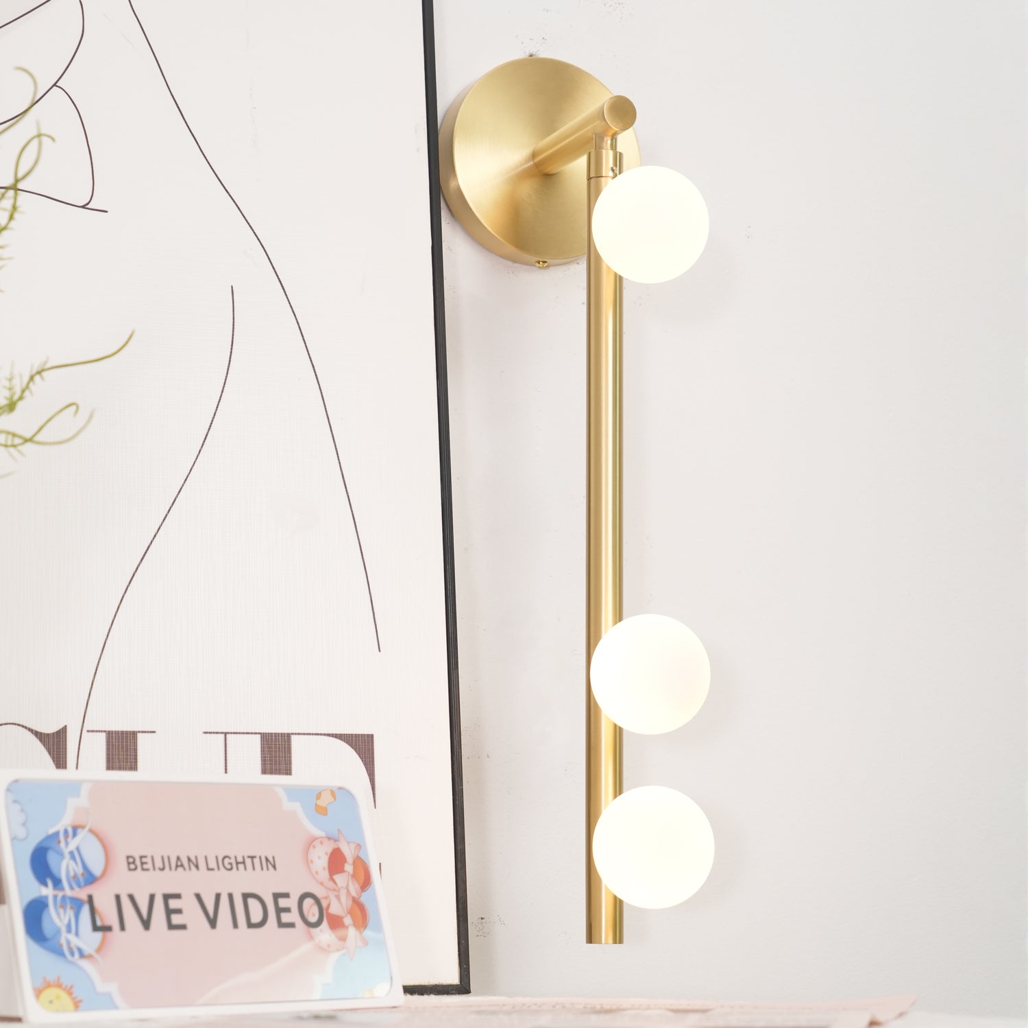 Wall Lamp With Brass Glass Tube Lighting Lobby