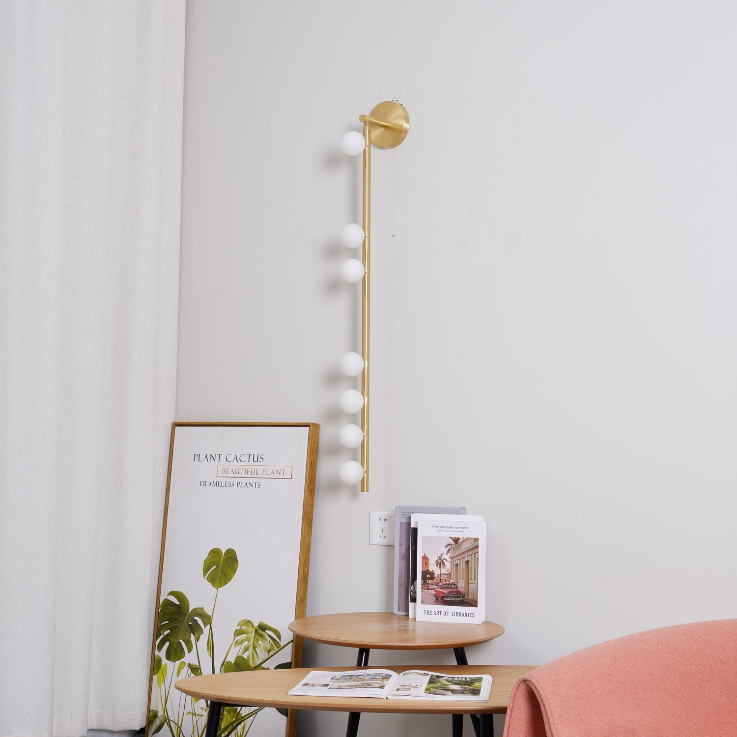 Wall Lamp With Brass Glass Tube Lighting Lobby