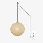 Washi Paper Ceiling Pendant Light (Black Cord) Lighting Lobby