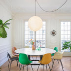 Washi Paper Ceiling Pendant Light (Black Cord) Lighting Lobby