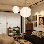 Washi Paper Ceiling Pendant Light (Black Cord) Lighting Lobby