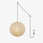 Washi Paper Ceiling Pendant Light (Black Cord) Lighting Lobby
