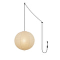 Washi Paper Ceiling Pendant Light (Black Cord) Lighting Lobby