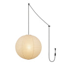Washi Paper Ceiling Pendant Light (Black Cord) Lighting Lobby