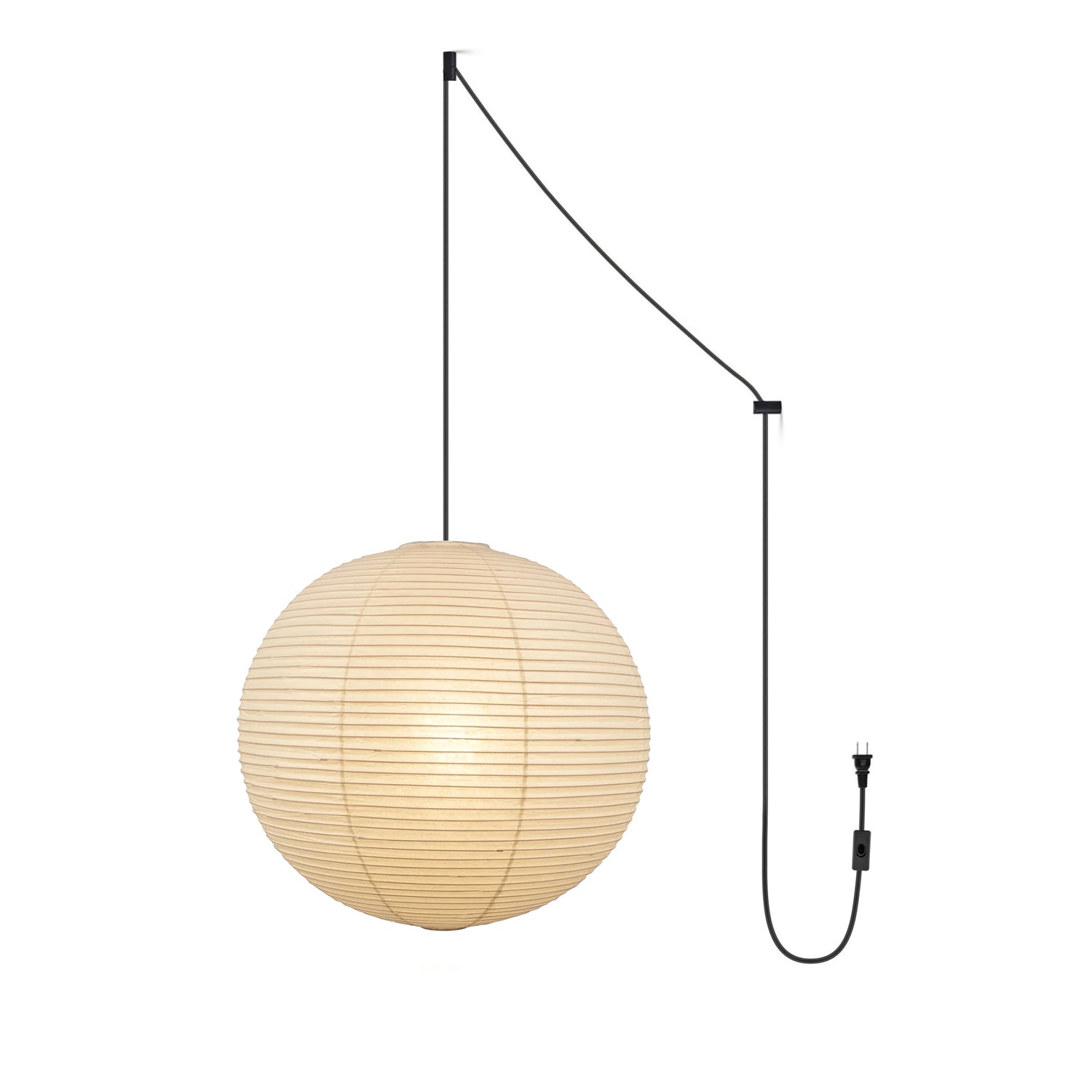 Washi Paper Ceiling Pendant Light (Black Cord) Lighting Lobby