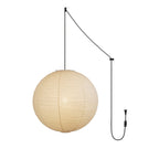Washi Paper Ceiling Pendant Light (Black Cord) Lighting Lobby
