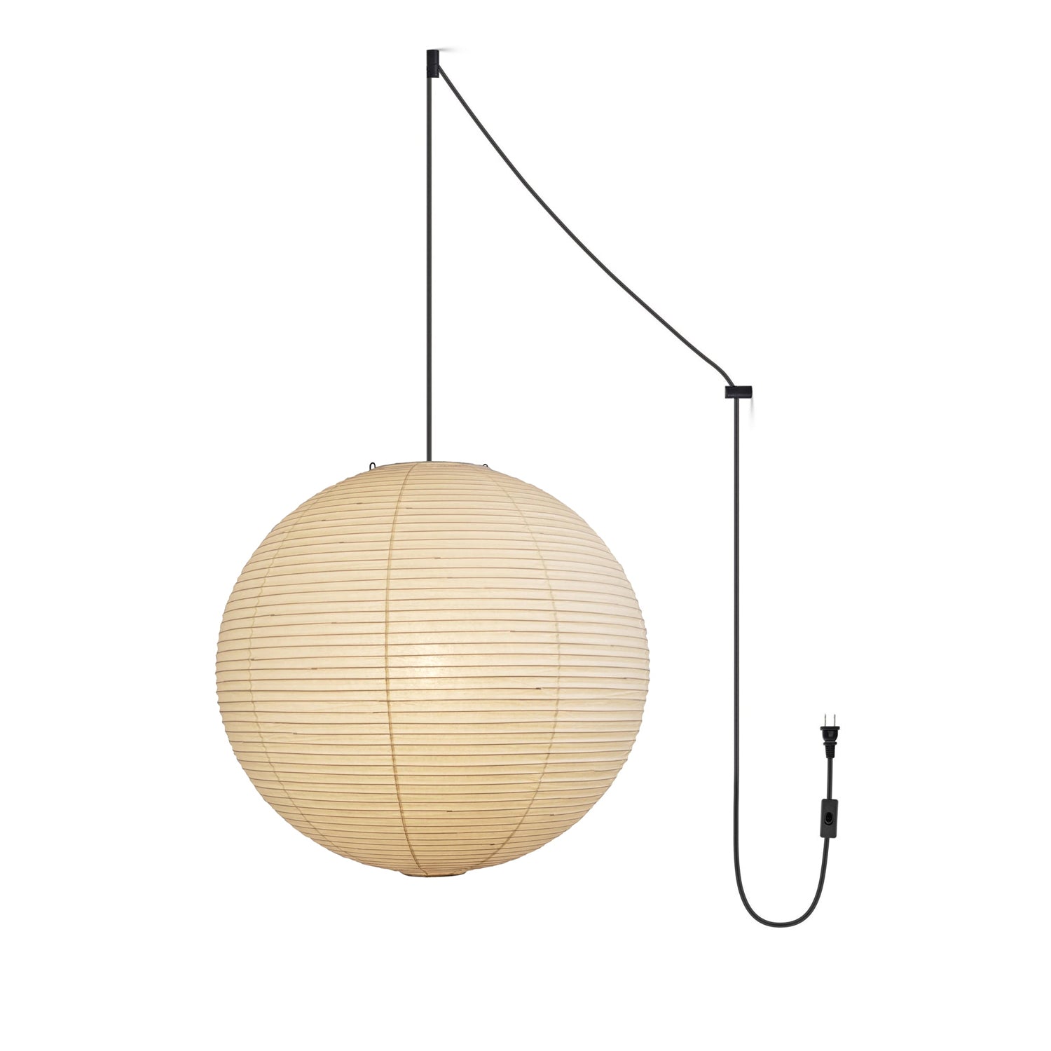 Washi Paper Ceiling Pendant Light (Black Cord) Lighting Lobby