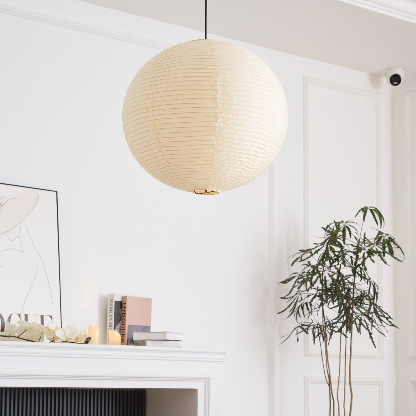 Washi Paper Ceiling Pendant Light Lighting Lobby