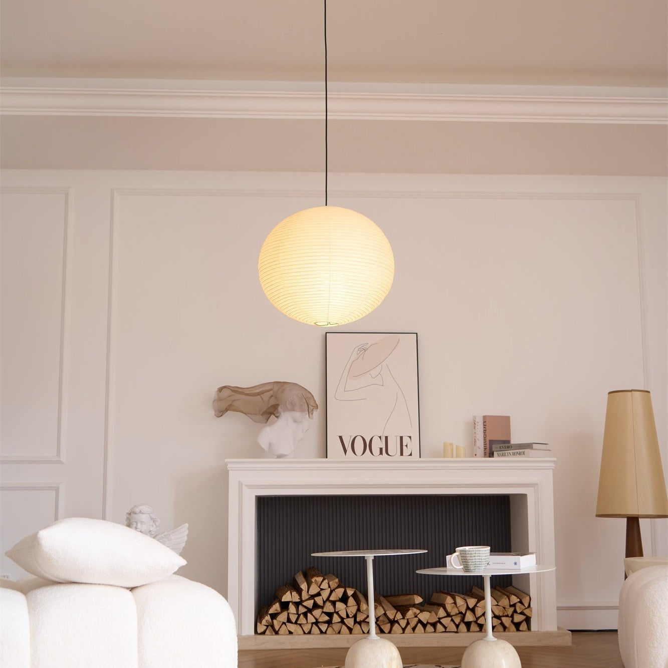 Washi Paper Ceiling Pendant Light Lighting Lobby