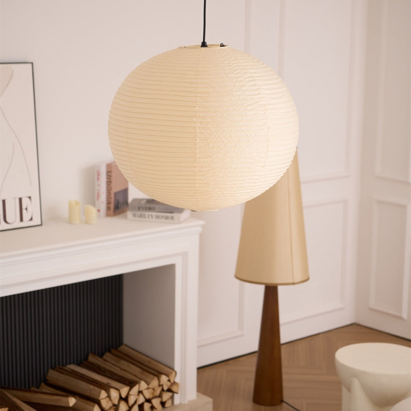 Washi Paper Ceiling Pendant Light Lighting Lobby