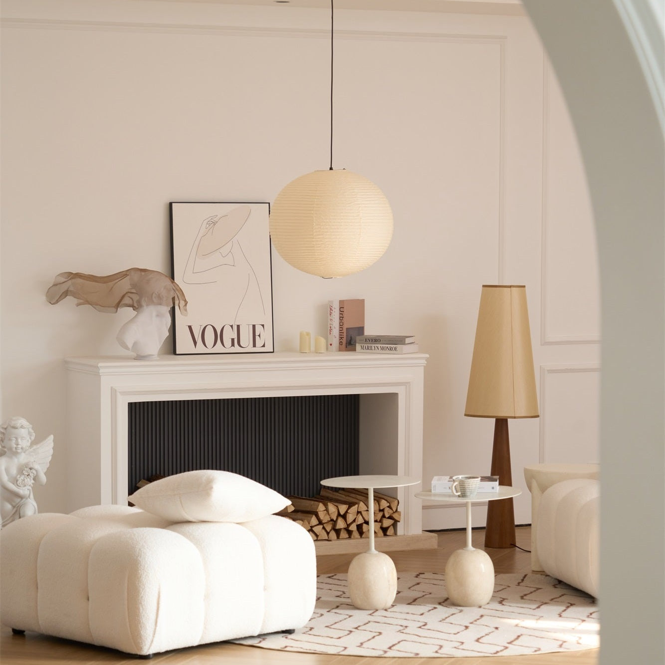 Washi Paper Ceiling Pendant Light Lighting Lobby