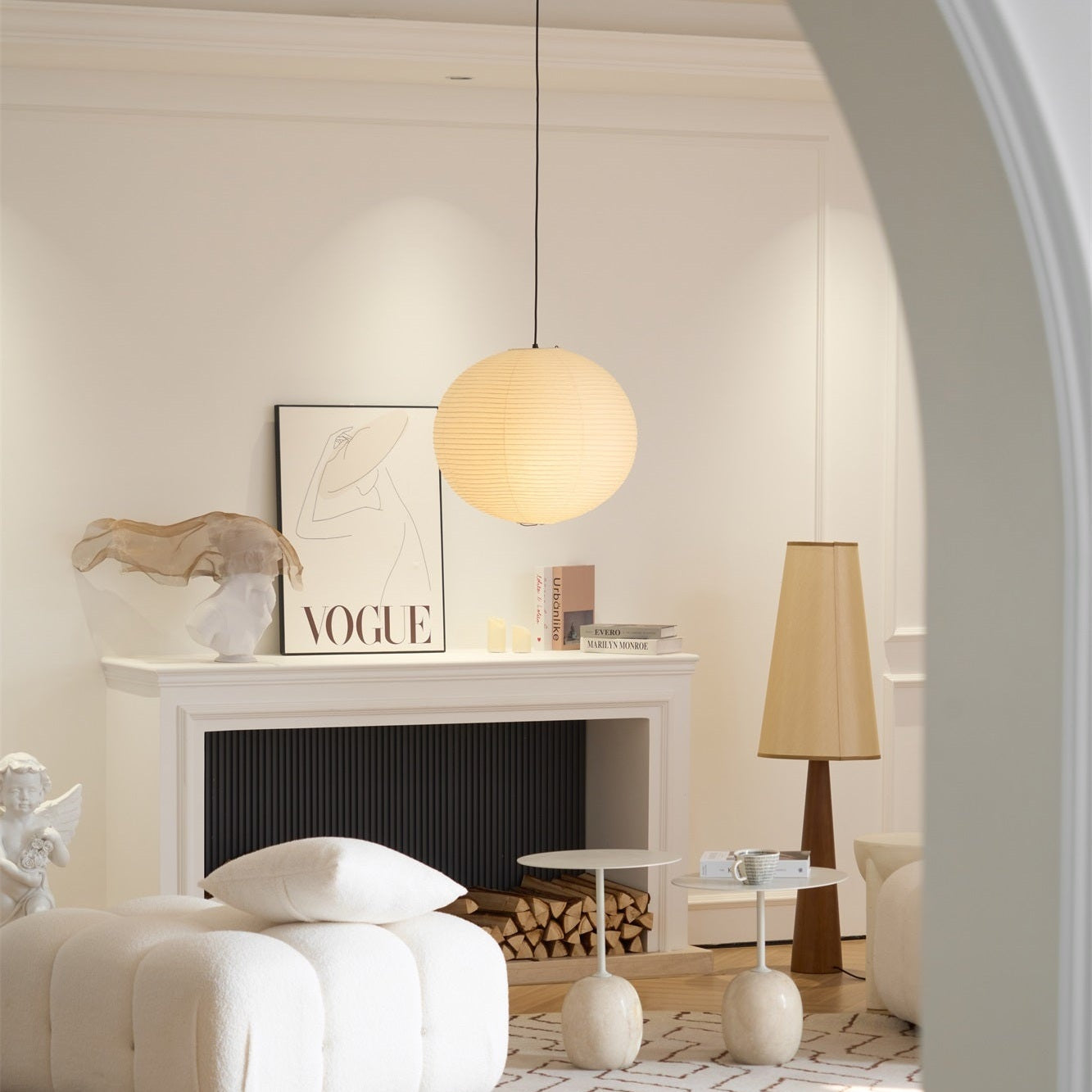Washi Paper Ceiling Pendant Light Lighting Lobby