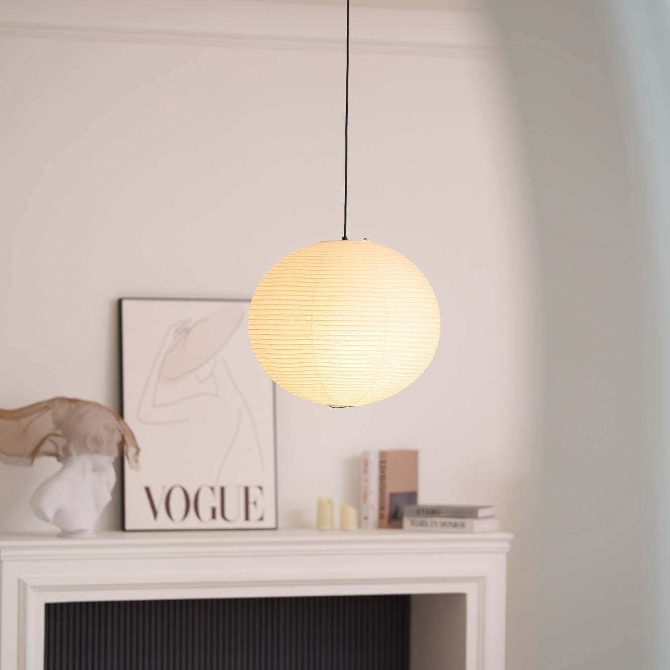 Washi Paper Ceiling Pendant Light Lighting Lobby
