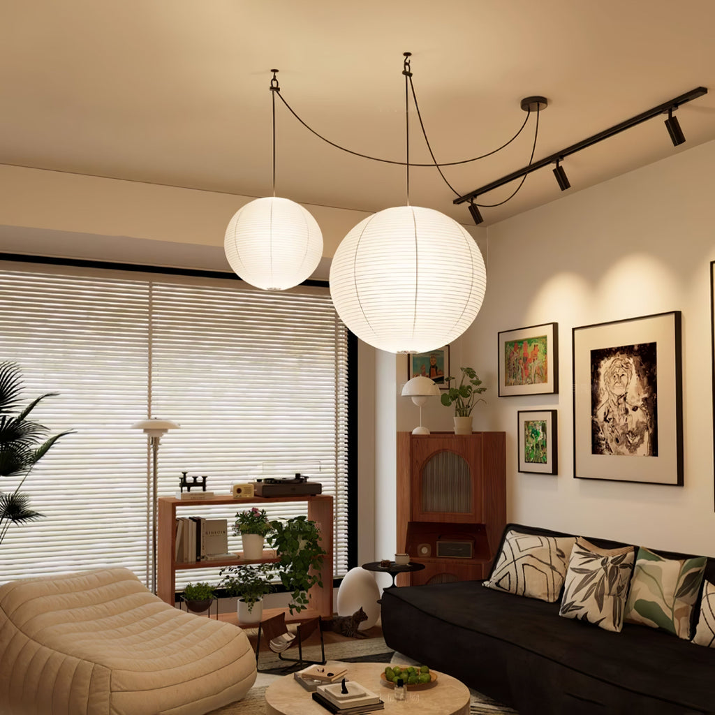 Washi Paper Ceiling Pendant Light Lighting Lobby