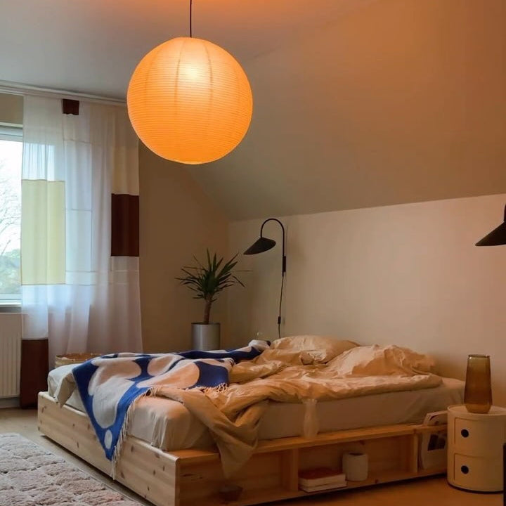 Washi Paper Ceiling Pendant Light Lighting Lobby