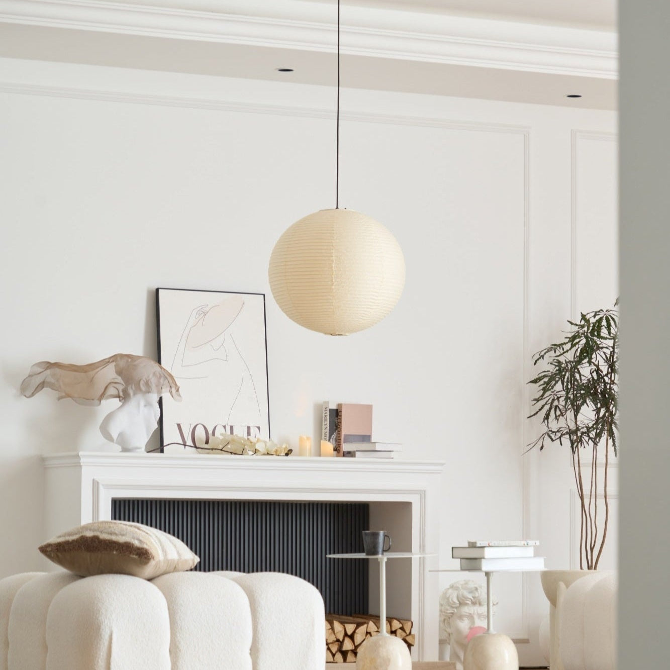 Washi Paper Ceiling Pendant Light Lighting Lobby