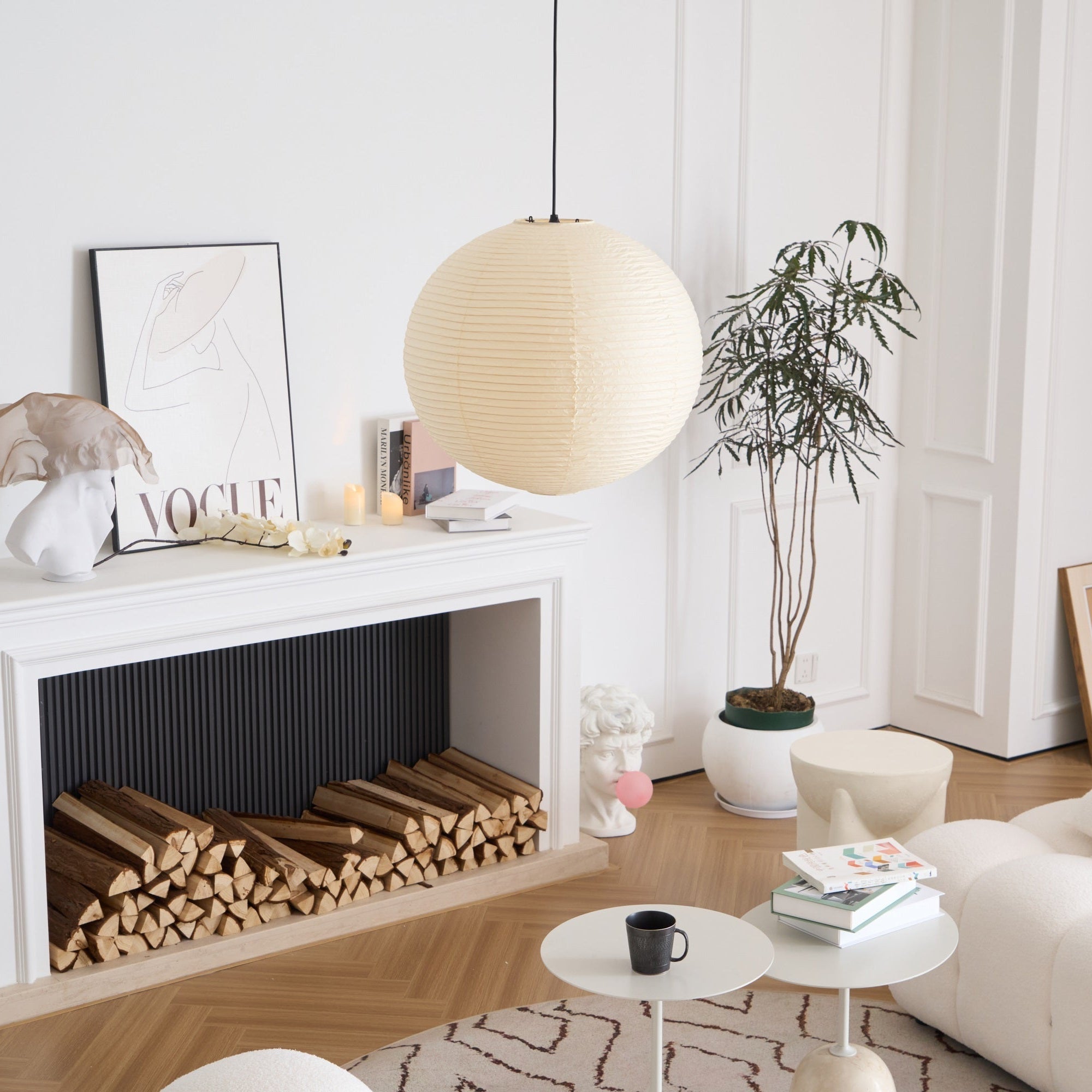 Washi Paper Ceiling Pendant Light Lighting Lobby