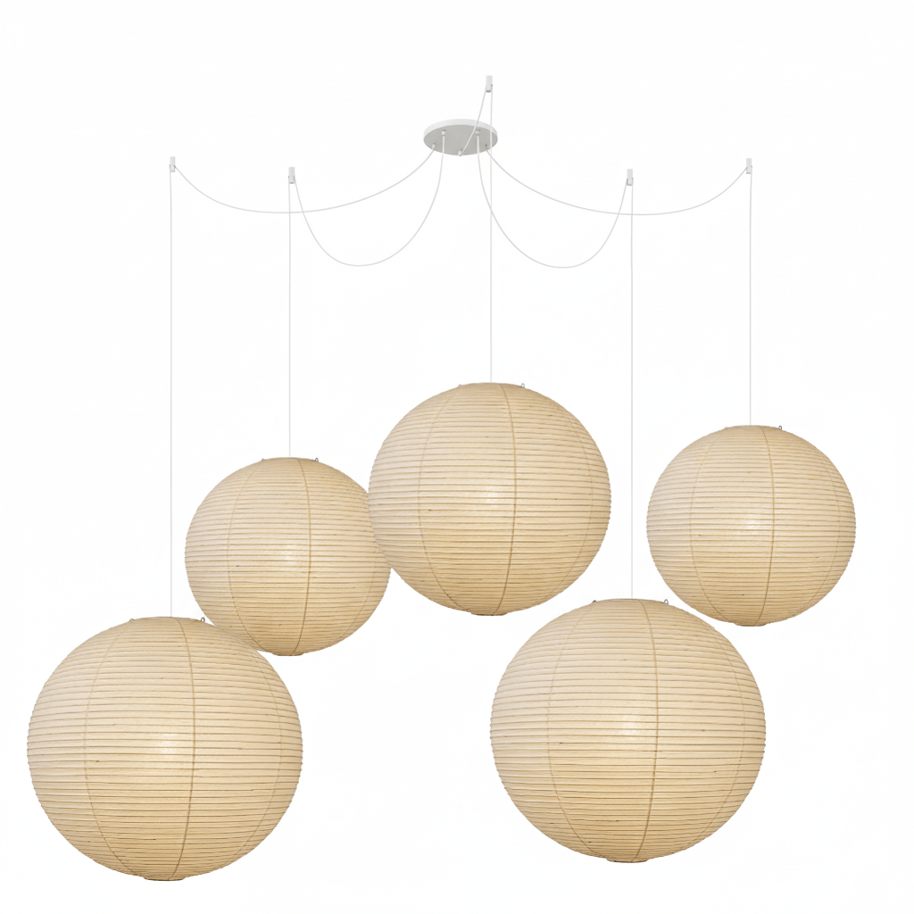 Washi Paper Ceiling Pendant Light Lighting Lobby