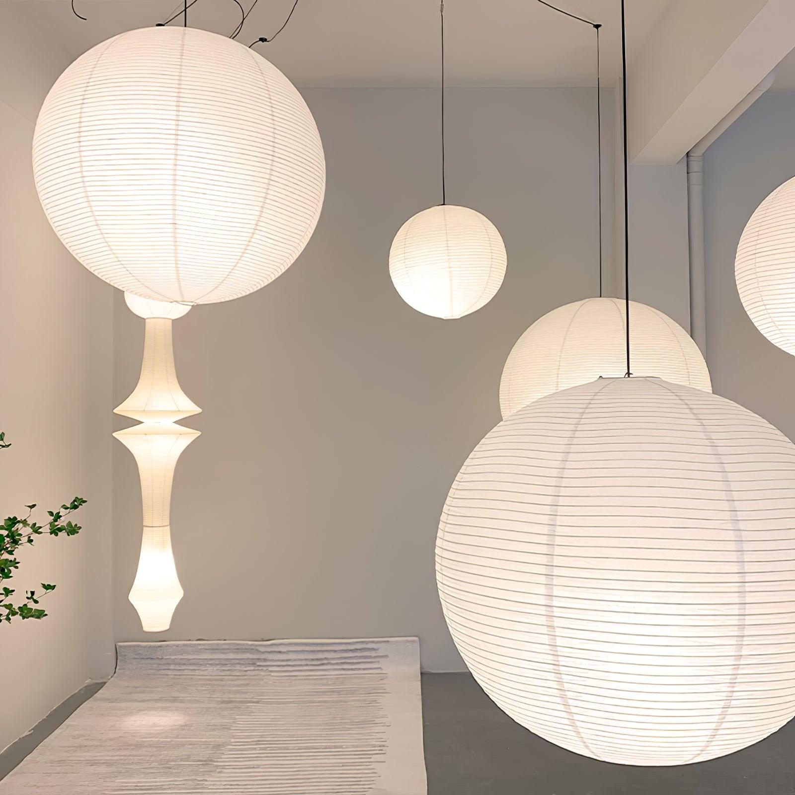 Washi Paper Ceiling Pendant Light Lighting Lobby