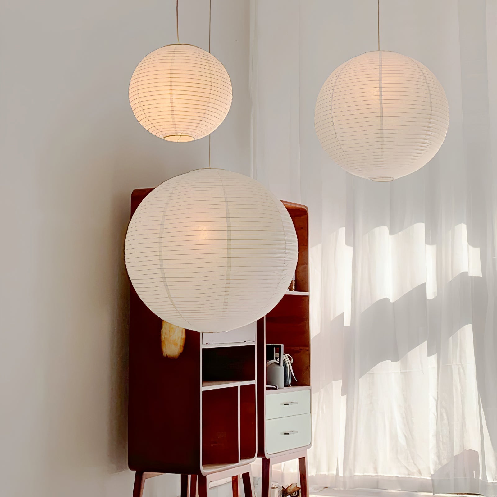 Washi Paper Ceiling Pendant Light Lighting Lobby