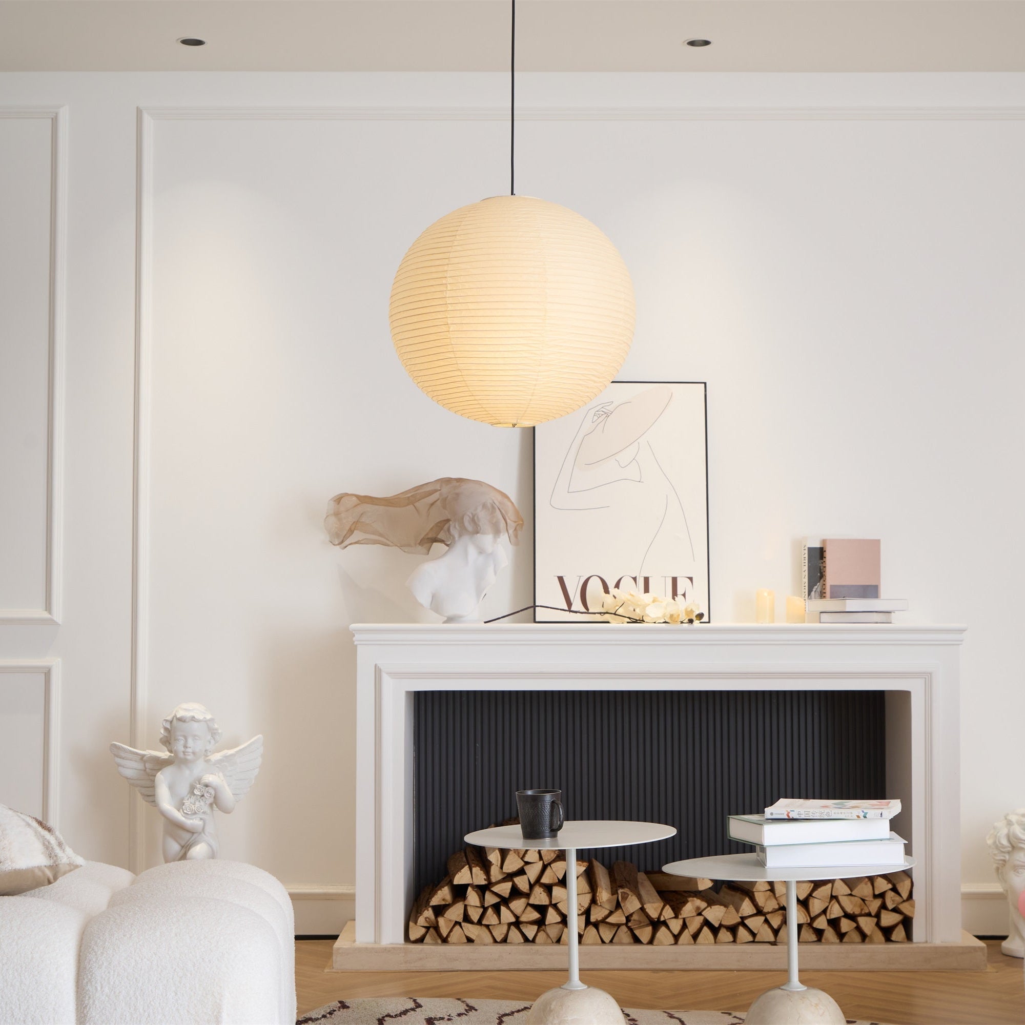 Washi Paper Ceiling Pendant Light Lighting Lobby