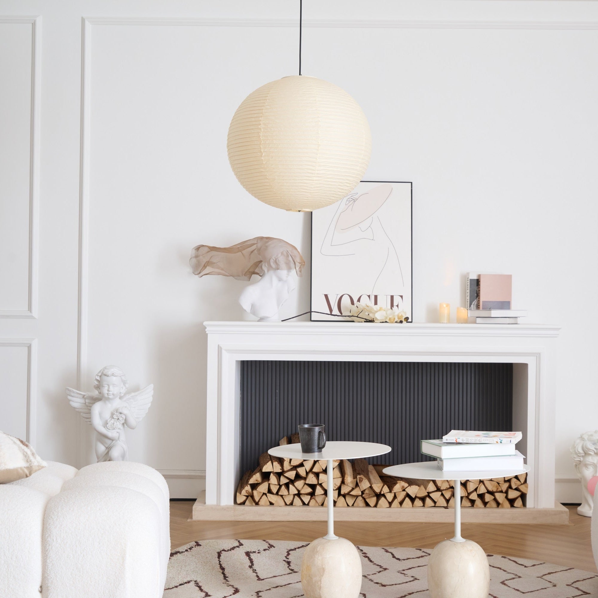 Washi Paper Ceiling Pendant Light Lighting Lobby