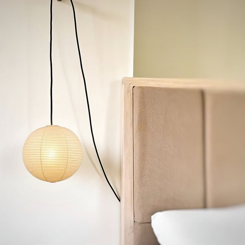 Washi Paper Circular Ceiling Light (White Cord) Lighting Lobby