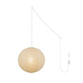 Washi Paper Circular Ceiling Light (White Cord) Lighting Lobby