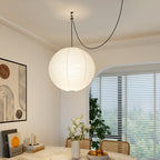 Washi Paper Circular Ceiling Light (White Cord) Lighting Lobby
