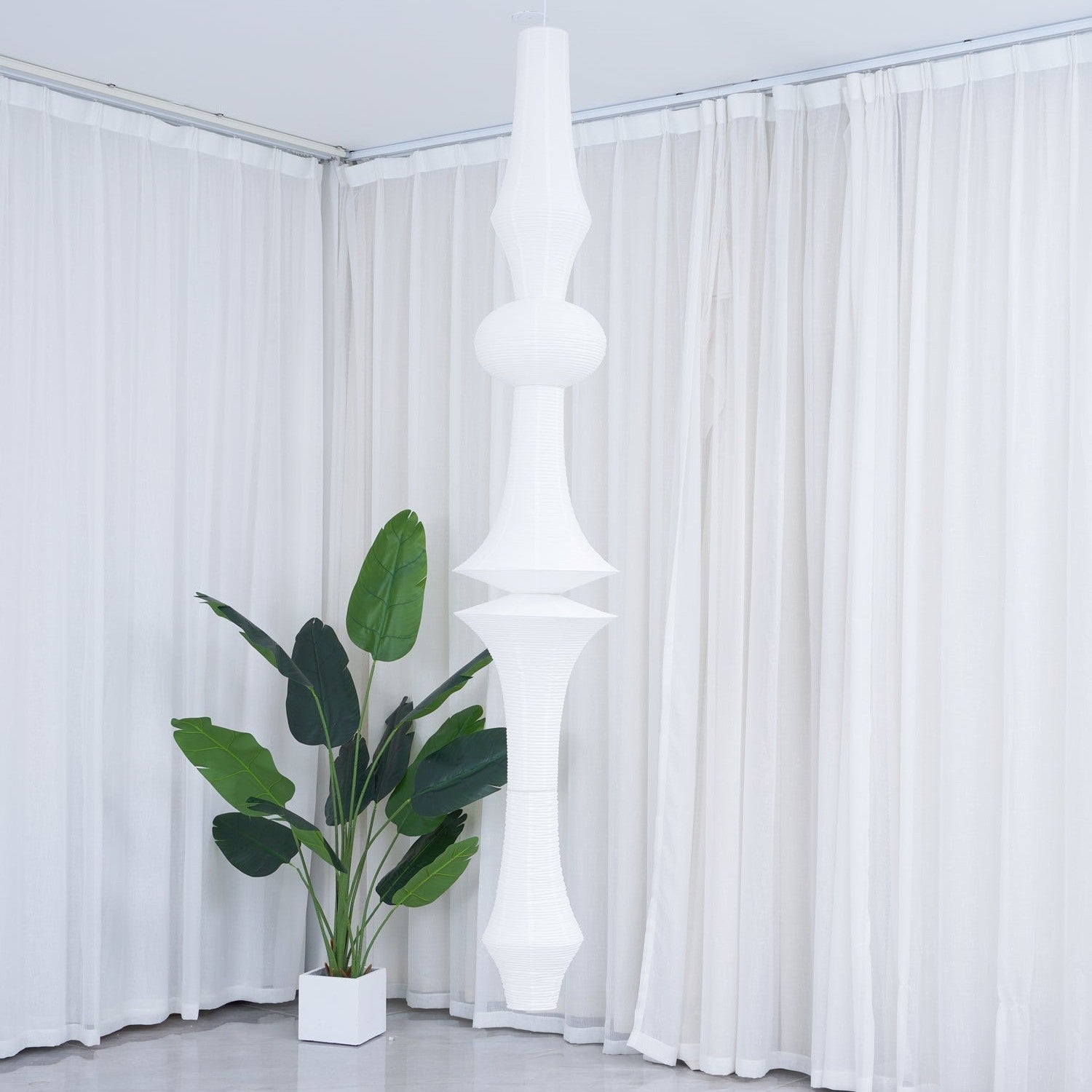 Washi Paper E Ceiling Pendant Lamp Lighting Lobby