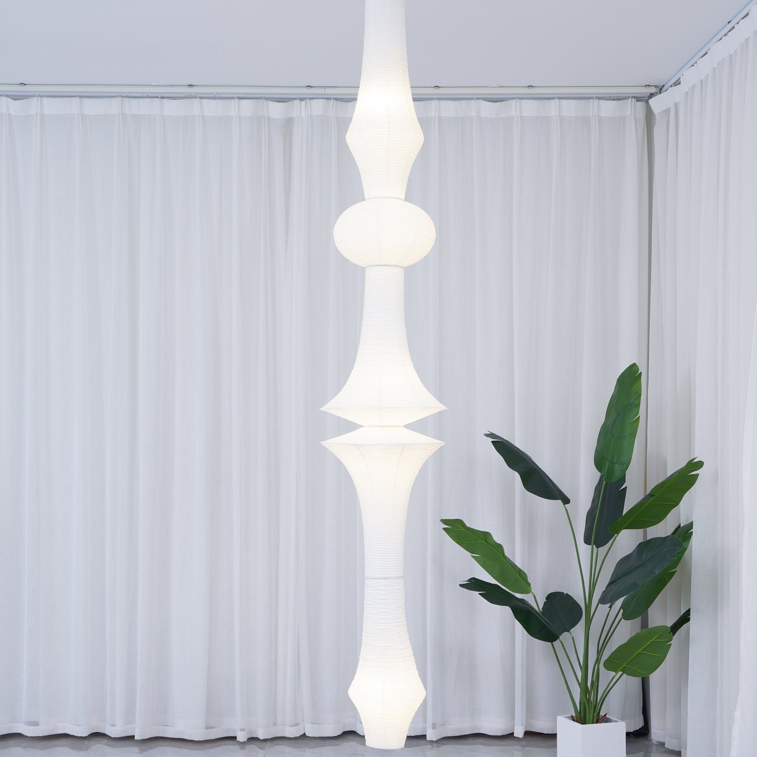 Washi Paper E Ceiling Pendant Lamp Lighting Lobby