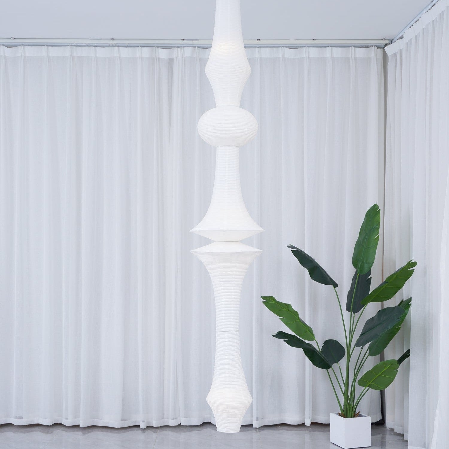 Washi Paper E Ceiling Pendant Lamp Lighting Lobby
