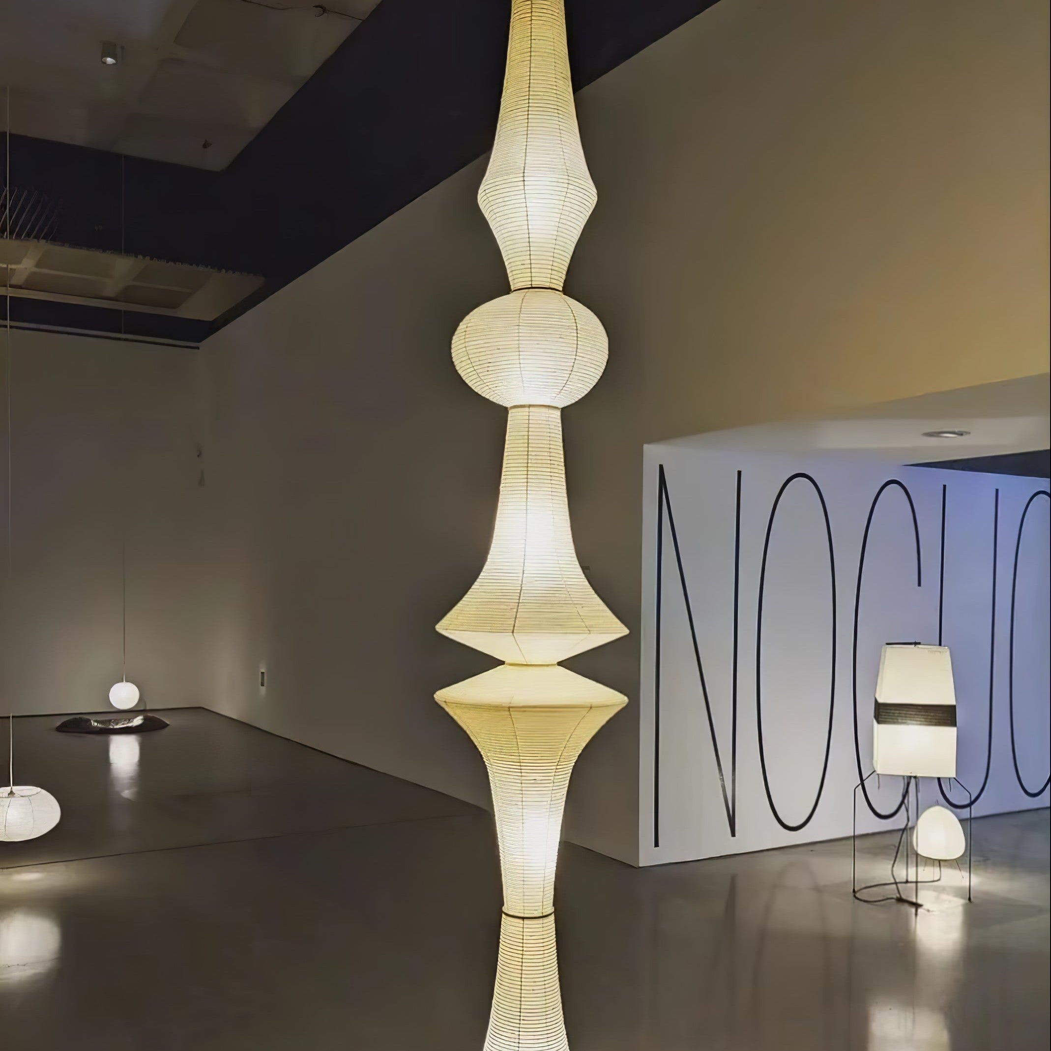 Washi Paper E Ceiling Pendant Lamp Lighting Lobby