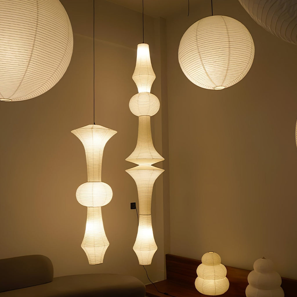 Washi Paper E Ceiling Pendant Lamp Lighting Lobby